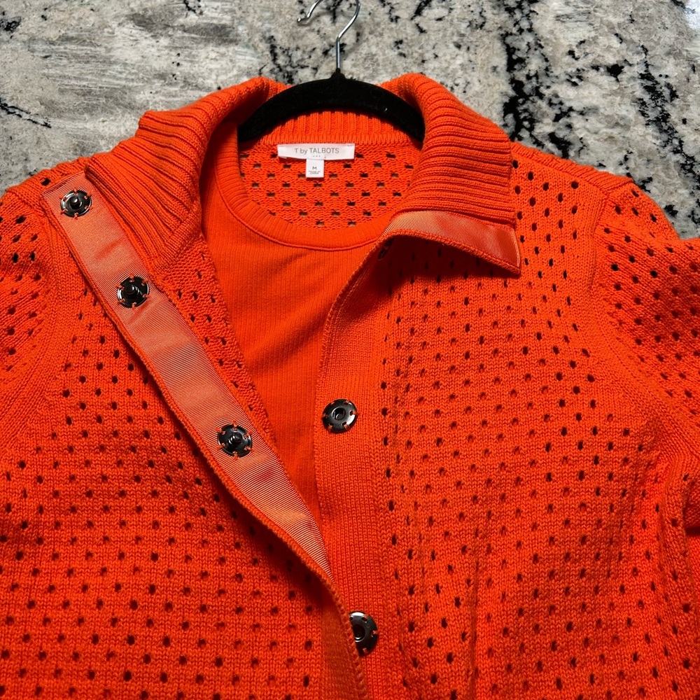 Talbots Bright Orange Knit Sweater